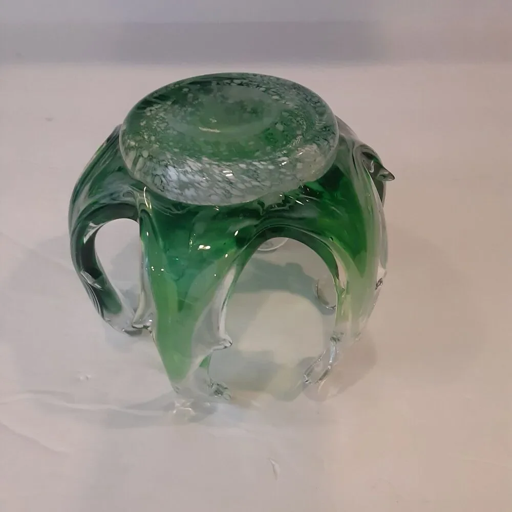 Handblown Glass Candle Holder Abstract Art Eclectic